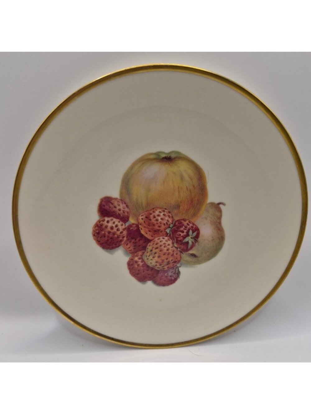 Thomas Ivory Bavaria Decorative Plate Gold Rim Fruit Design 7.5 Inches Germany